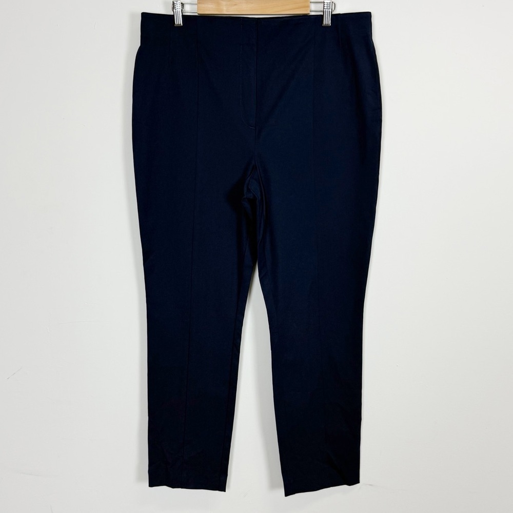 Loft The Kendall Skinny Pants Womens 16 Navy Blue High Rise Cotton Stretch NWT